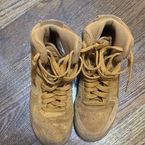 Kids Brown High-Top Sneakers